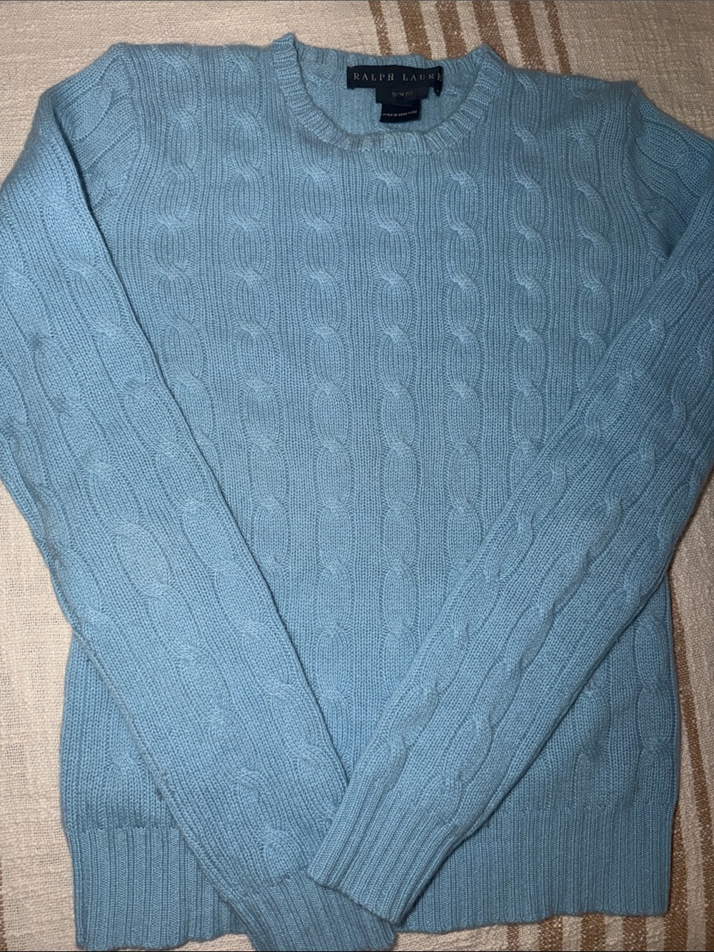 Ralph Lauren Black Label Light Blue cashmere slim fit  Crewneck Sweater